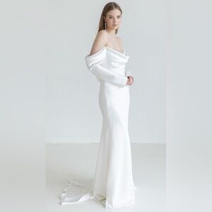 Watters Garance with Sleeves Wedding Dress (Ivory)